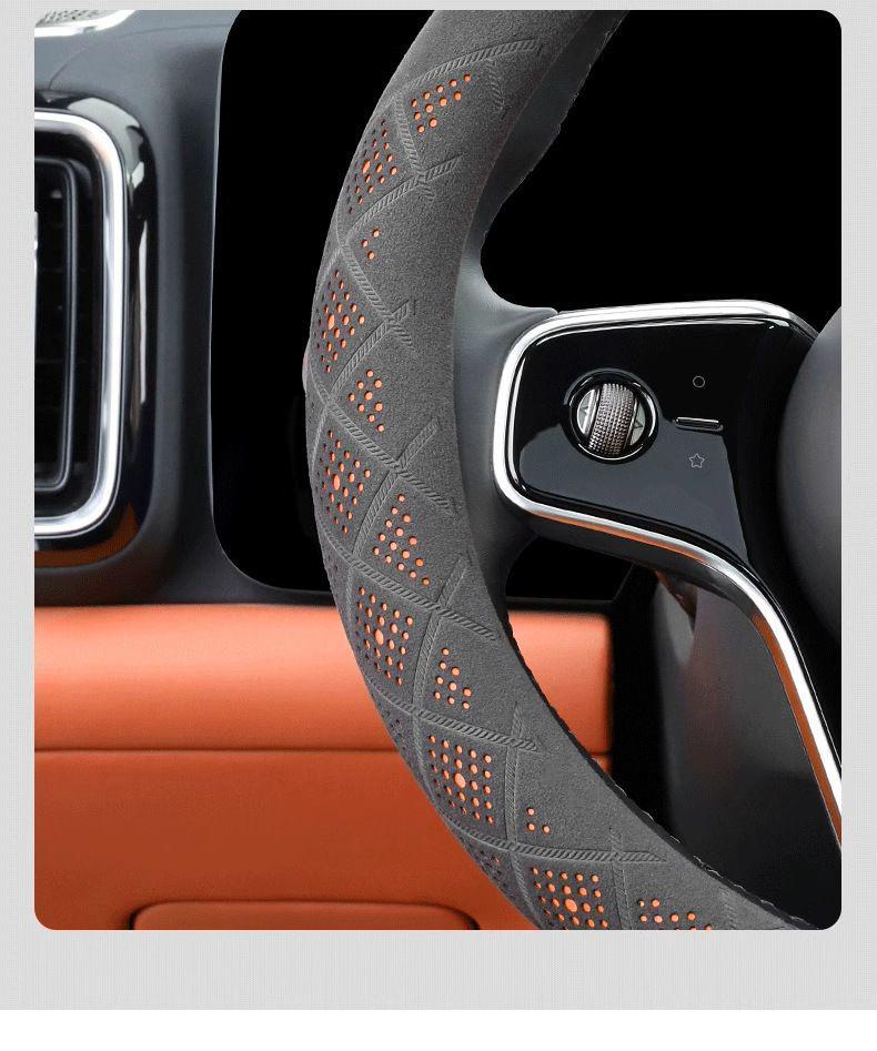 Slim Suede Steering Wheel Cover for 24/25 AITO Wenjie M9 – Enhanced Grip and Style