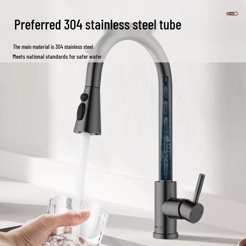 ARROW Stainless Steel Pull-Out Kitchen Faucet