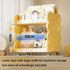 2 Tier Bookshelf with Wheels Cheese Biscuit Bookcase Storage Rack for Kids Rooms Bedroom Super Load-bearing Height Adjustable