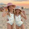 Costume Intero da Bambina Estate Stampa Hawaiana Costumi da Bagno Leggeri Comodi per Bambini Festa in Piscina Attività Acquatiche