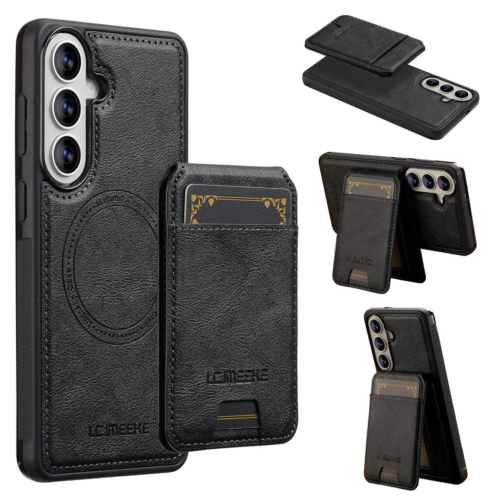LC.IMEEKE L3 For Samsung Galaxy S26+ Magnetic Case Detachable Card Holder Leather TPU Mobile Cover