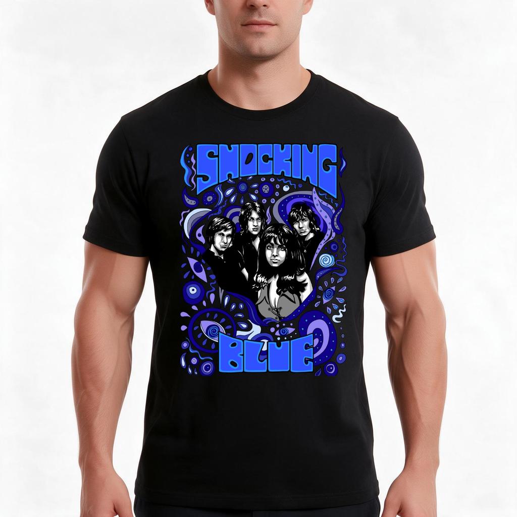 Shocking Blue Tshirt Summer Casual Cotton Tee Oversized Streetwear Tops Vintage Graphic Print Loose Fit Short Sleeve