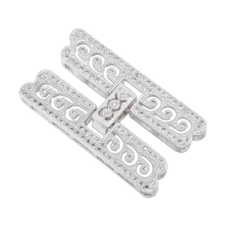 

Sturdy Brass Zirconia Rectangle Bracelet and Necklace Clasp for Sophisticated Fashion Accessories Craft Supplies срібний