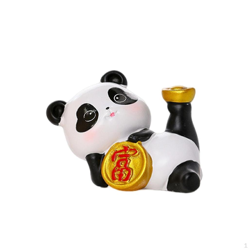 Decorative Panda Figurine for Table, Car Dashboard, Small Statuette, Centerpiece, Mantelpiece
