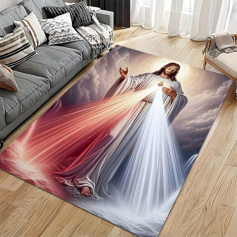 Divine Sacred Heart Design suitable as a non-slip mat for the living room or bedroom sofa