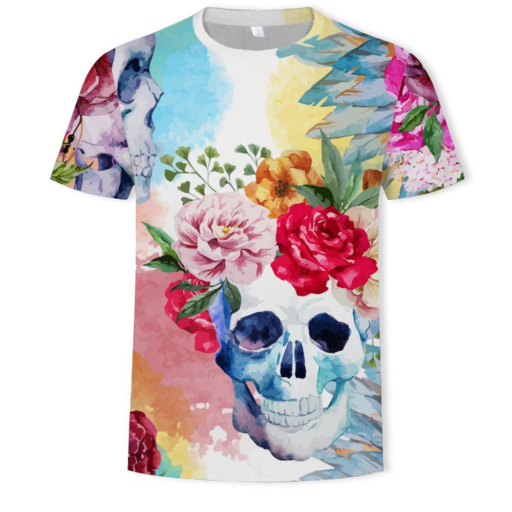 New Skull 3D Digital Printed Casual Men's Short Sleeved T-shirt