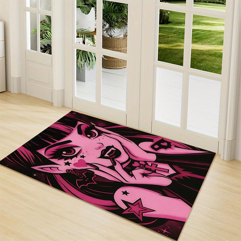 1Pc Monster High Starry Night Carpet Rug Customizable Soft Washable Antislip Home Living Room Sofa Mats Personalized Rug 091728
