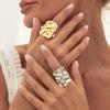 Design Sense Geometric Square Folds Ring Female, Hip Hop Style Metal Index Finger Ring Ring