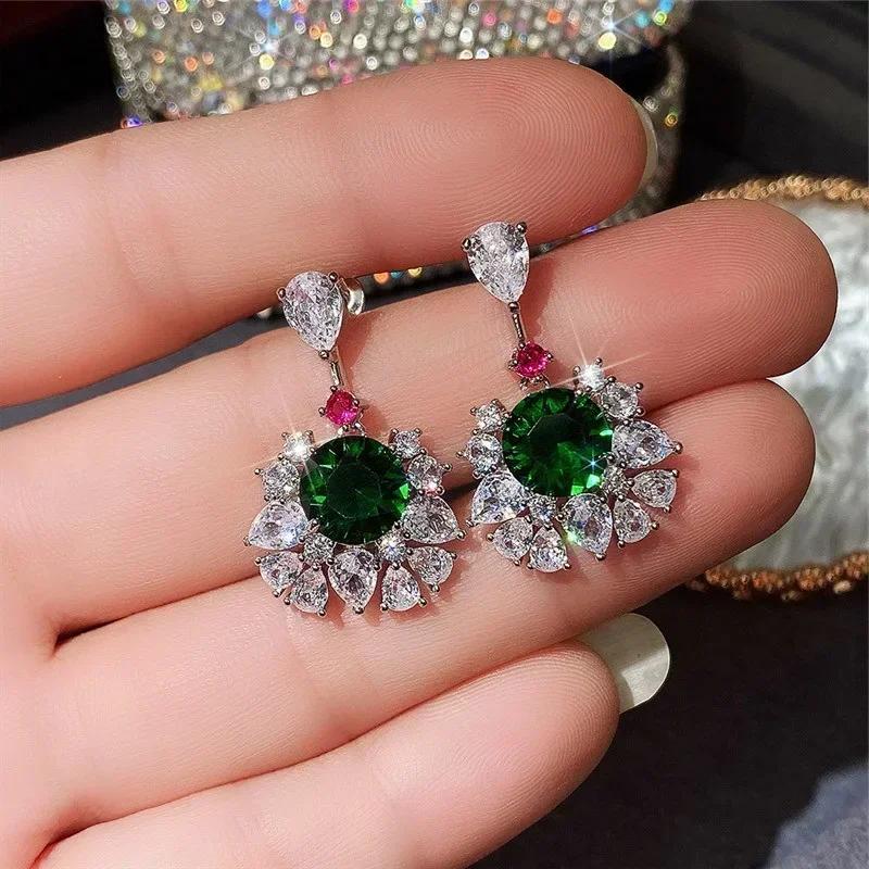 Luxury, High-End, Gorgeous Party, Water Droplet Zircon Earrings, Bride'S Wedding, Eternal And Dazzling Jewelry, Headwear