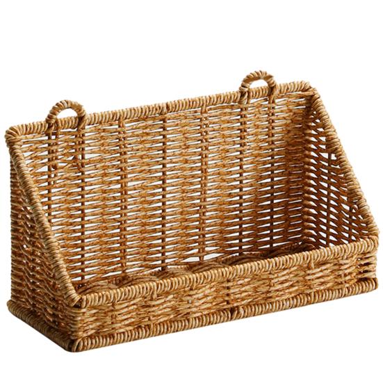 

Storage Rack with Hooks Wall-Mounted Basket Large Ventilated Design Compact Basket for Kitchen Bathroom Small