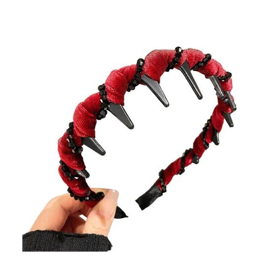 Women Headband Sparkling Rhinestones Decor Anti-slip Teeth Hair Hoop Versatile