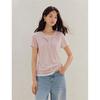 INMAN Women's Faux Two-Piece Wool Blend Henley T-Shirt
