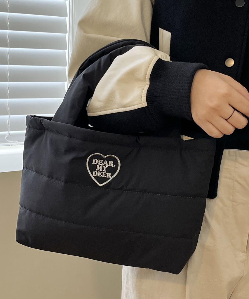 Dearmydeer Waterproof) Padded Tote Bag_Black