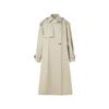 LANCY Pure Cotton Lapel Long Trench Coat