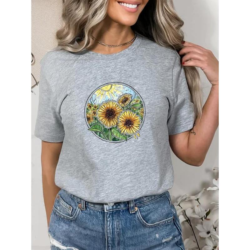 3d pattern printing short-sleeved summer graphic T-shirt ladies fashion women's clothing tops