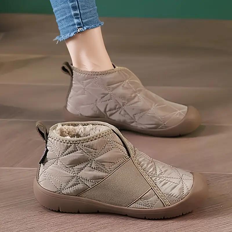 

Уютные женские зимние ботильоны - Слипоны, на плюшевой подкладке, с мягкой подошвой, сноубутсы однотонных цветов 39 дубильная кора