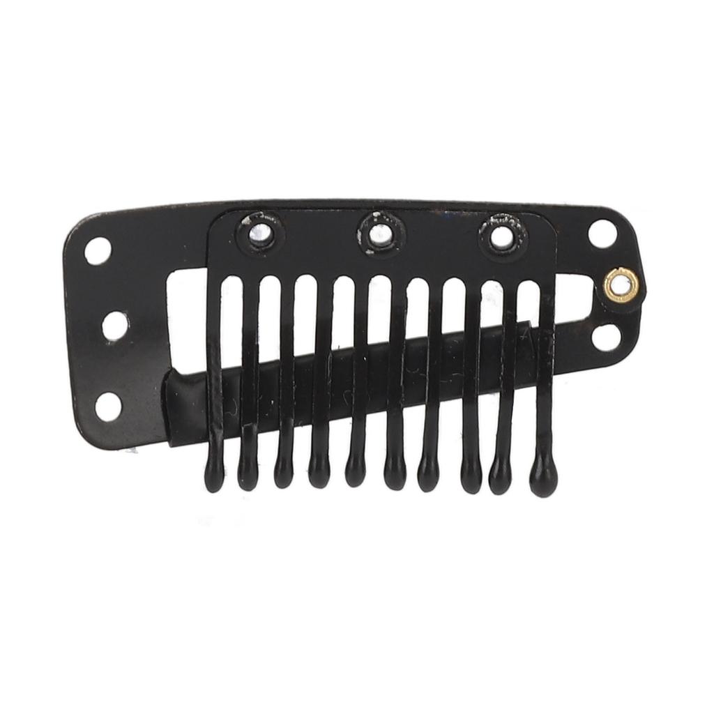 100pcs Hair Extension Clips Multipurpose 38mm 10 Teeth Wig Clips for Hair Extensions DIY Black
