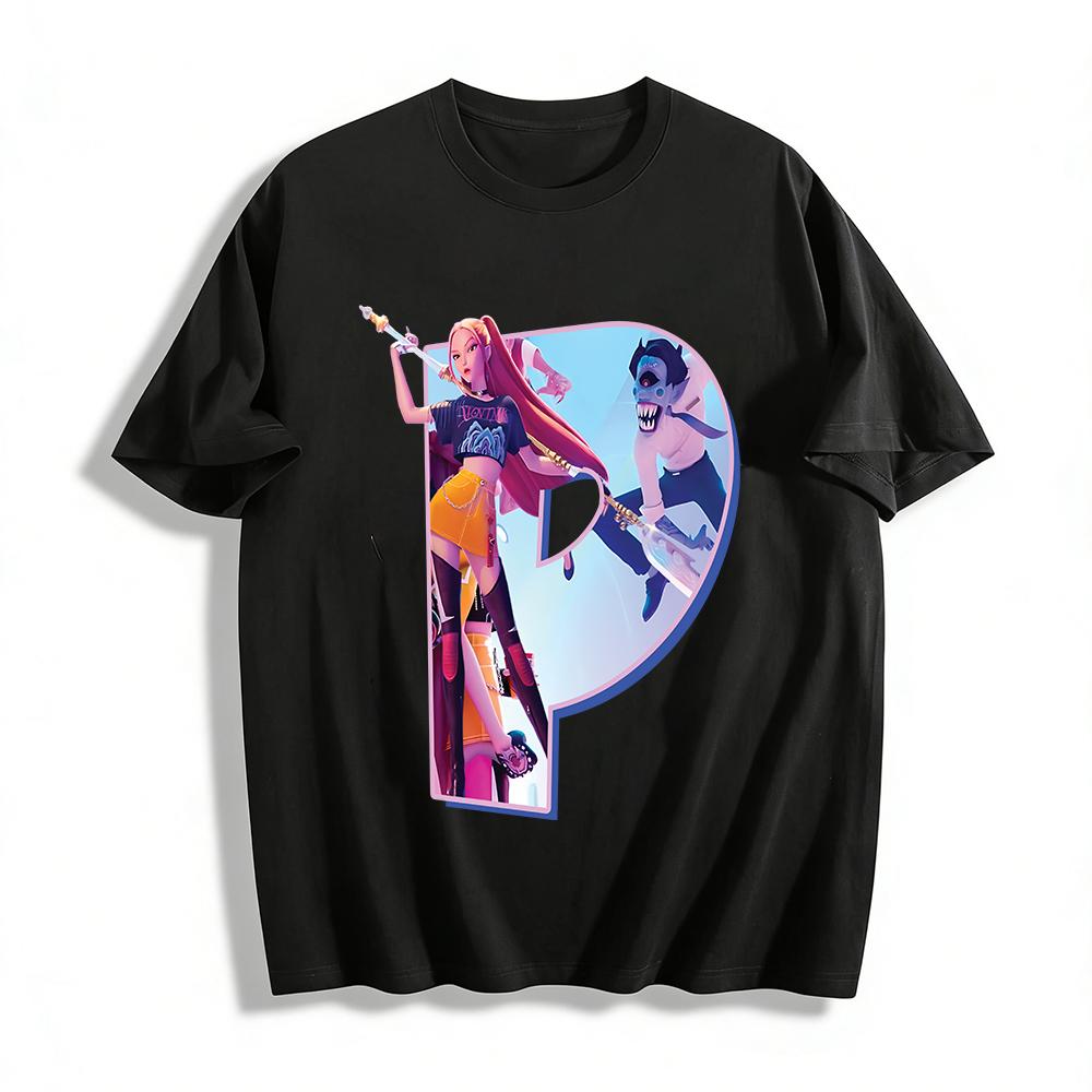 

Cyberpunk Style Printed T-shirt Cool Demon Girl Streetwear Loose Casual Unisex Top Pure cotton T-shirt XXS
