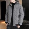 Hooded Neck Protection Thicken Warm Men Winter Cotton Jacket Zipper Closure Padded Solid Color Pockets Plus Size Loose Warm Coat