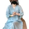 Cotton-Linen Chinese Style Embroidered Dress - Summer 2025 Collection
