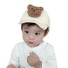 Baby Baseball Cap Sun Hat Spring Beach Hat with Plush Bear for Boys Girls Age1-2 Breathable Infant Corduroy Baseball  Beige