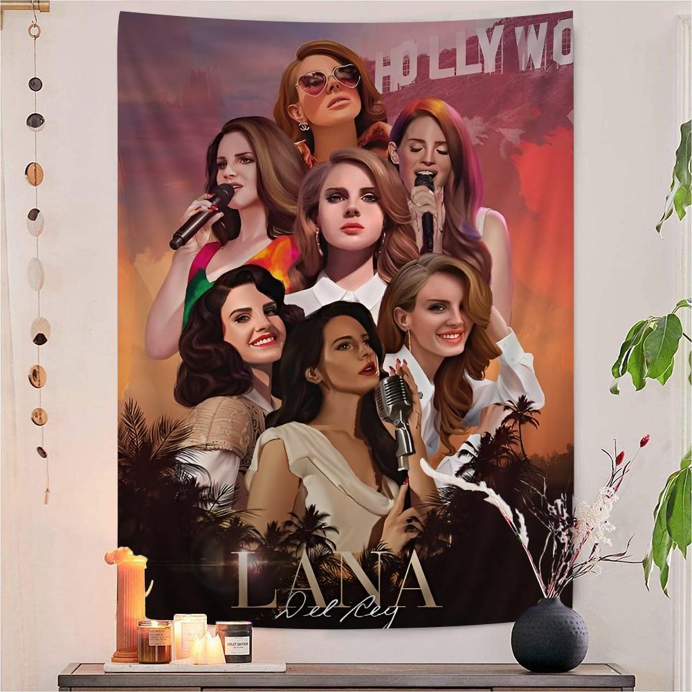 Lana Del Rey Anime Wandteppich Kunst Science-Fiction Zimmer Heimdekoration Wandkunst Dekor