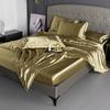Summer double-sided ice silk mattress four-piece set silky smooth and cool silk three-piece set bed sheet quilt cover light luxury bedding cool