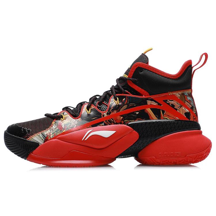 New LiNing Power 7 Cushioned Slip Resistant Rebound Wear Resistant Mid Top Basketball Shoes Flame Red ABAR007-1
