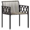 Garden Furniture Set 3 pcs Grey and Dark Grey Poly Rattan