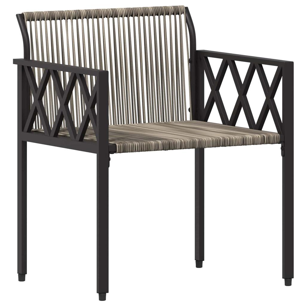 Garden Furniture Set 3 pcs Grey and Dark Grey Poly Rattan