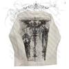Unisex Vintage Streetwear Long Sleeve T-Shirt With 3D Digital Print Loose Fit Casual Tee Daily Wear