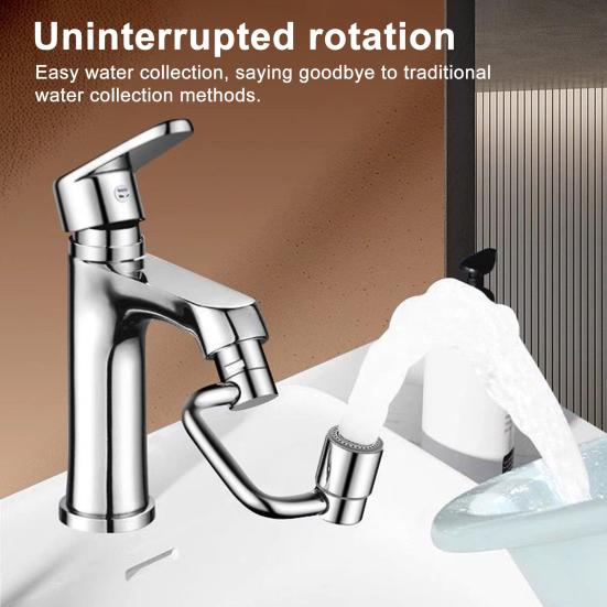 1/2Pcs Faucet Mechanical Arm with Gentle Face Wash Dual Water Jet Mode Rotable Bubbler Extension Rod Faucet Attachment