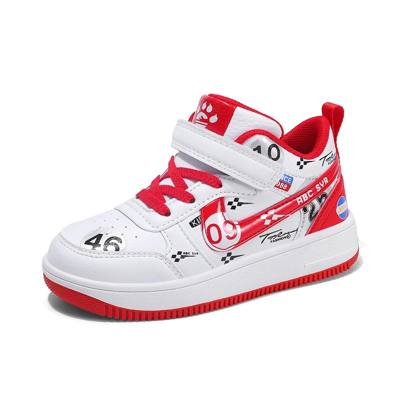 Autumn Childrens Boys Sneakers Fashion New Pu Leather Outdoor School Luxury Design Kids Causal Shoes NonSlip Boy Basketball Shoe