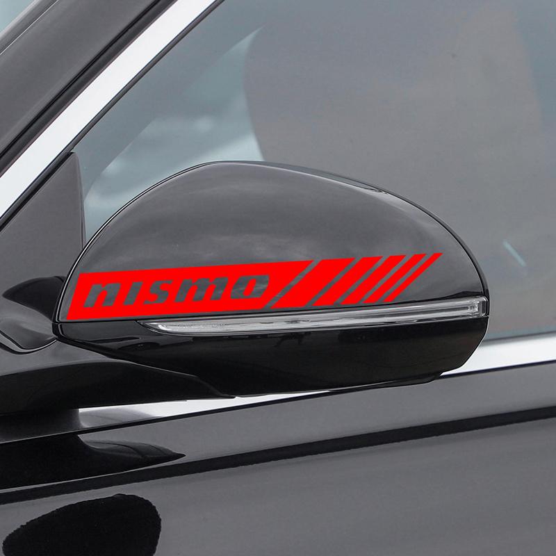 2PCS Car Rearview Mirror Decoration Emblems 3D Sticker Styling For Nissan Nismo Almera Tiida Juke Teana Qashqai 350Z 370Z GTR