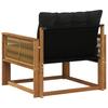 Outdoor Middle Sofa Solid Acacia Wood and Textilene Natural