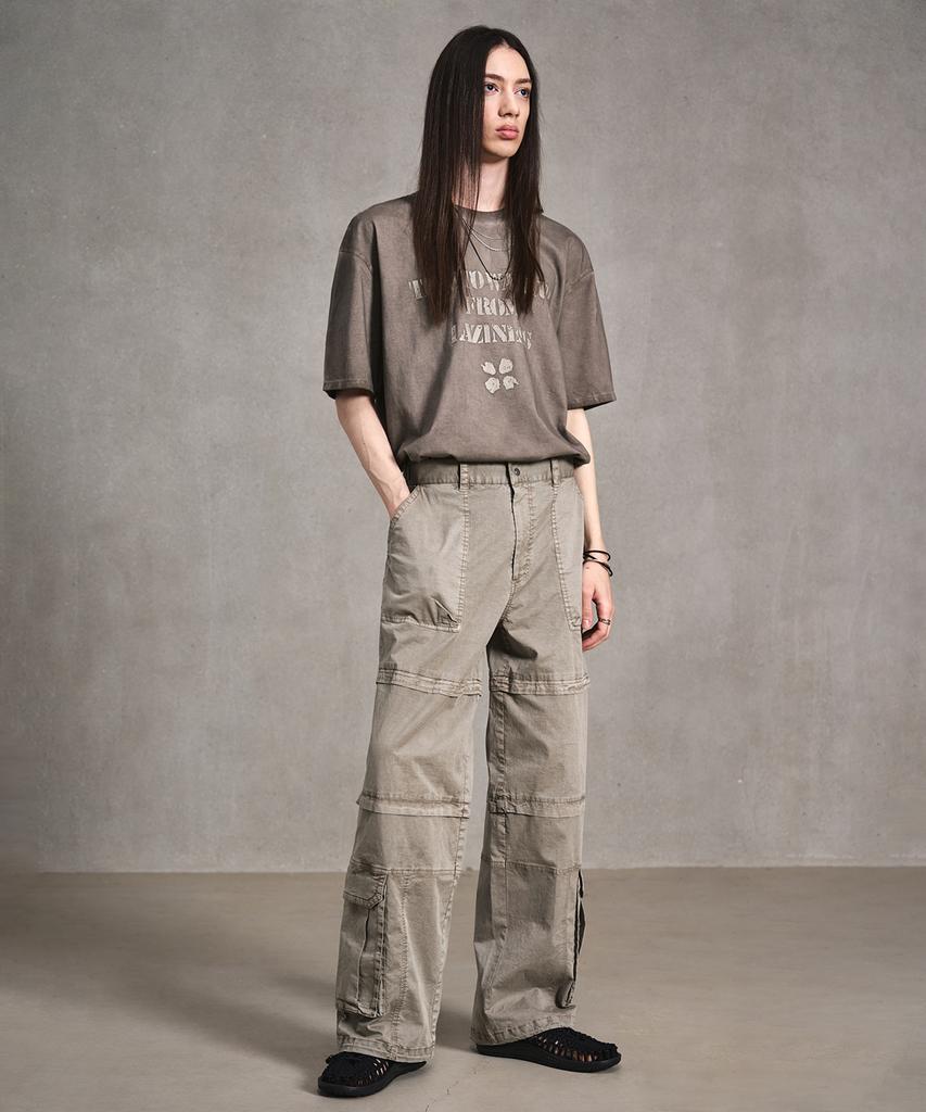 LMOOD Luna Garment Dyed Half T-Shirt Beige