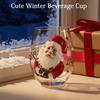 Weihnachtsgeschenk für Freunde Stielloses Glas, Santa Claus Dekoratives Trinkglas, Niedliche Wintergetränke Tasse Transparenter Wasserbecher Saisonal