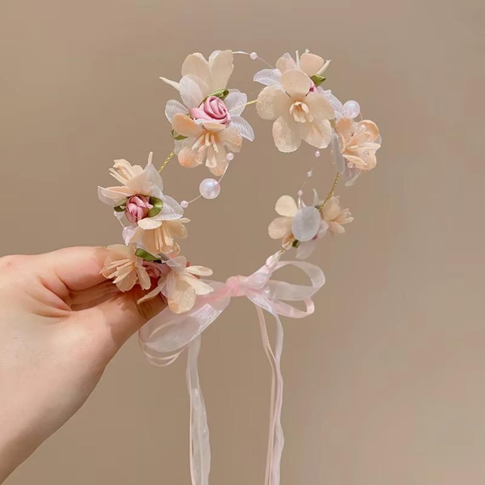 Party Headwear Artificial Flower Crown Sweet Wedding Headband New Floral Hair Hoop  Girls Gift