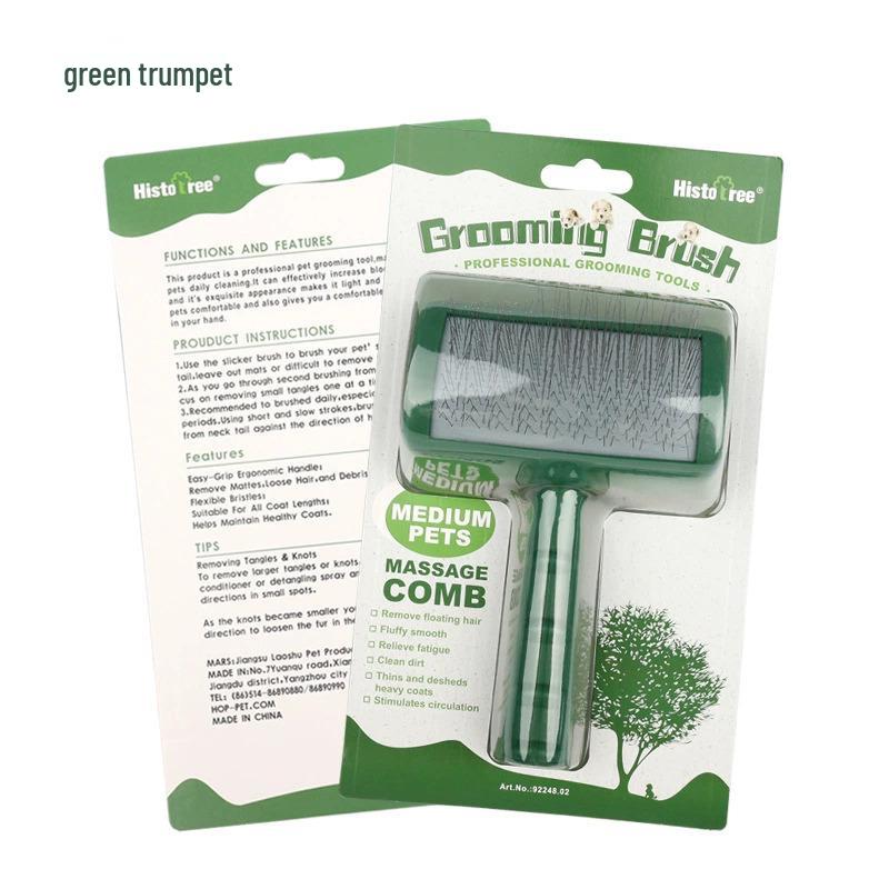 Pet Deshedding Needle Comb for Dogs & Cats - Grooming Brush & Rake