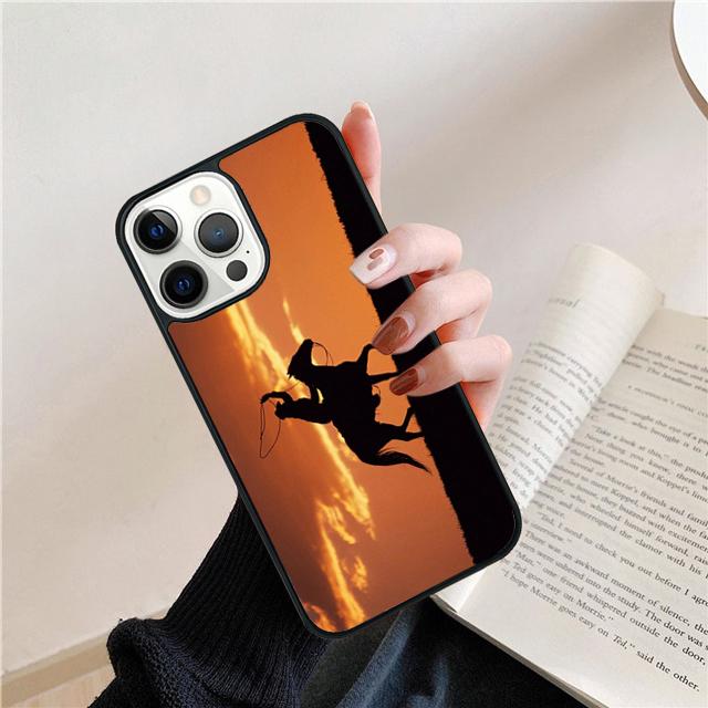 Sunset Cowgirl Horse Silhouette Cover For iPhone 17 Air 15 16e 14 13 12 Pro Max 11 Pro Max Plus Phone Case Coque