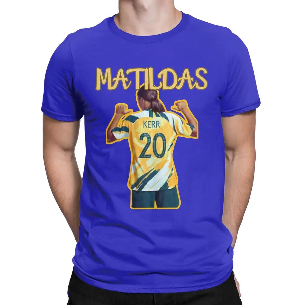 Funny Sam Kerr Australia Soccer T-Shirts for Men Crewneck 100% Cotton T Shirts Matildas Short Sleeve Tees Plus Size Clothing