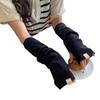 Japanese knitted wool gloves women's new autumn and winter dew finger touch screen cold-proof warm arm guard solid color long sleeves