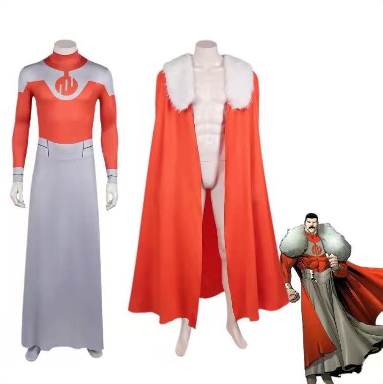 Invincible Cosplay Costume Tight-fitting Jumpsuit Stretchy Bodysuit Cape Robe Corset Apron Halloween Role-playing Performances