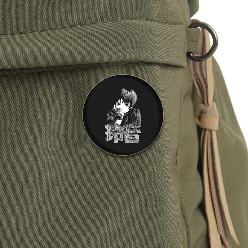 Anime Serial Experiments Lain 32/44/58mm Simple Button Pin Snap In Design Cartoon Brooches Daily Stylish Ornament Handmade Badge