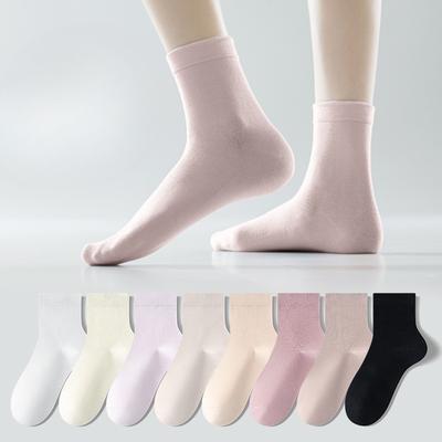 Female Summer Thin Cotton Deodorant Sweat Absorbing Pure Color Non Slip Heel Socks