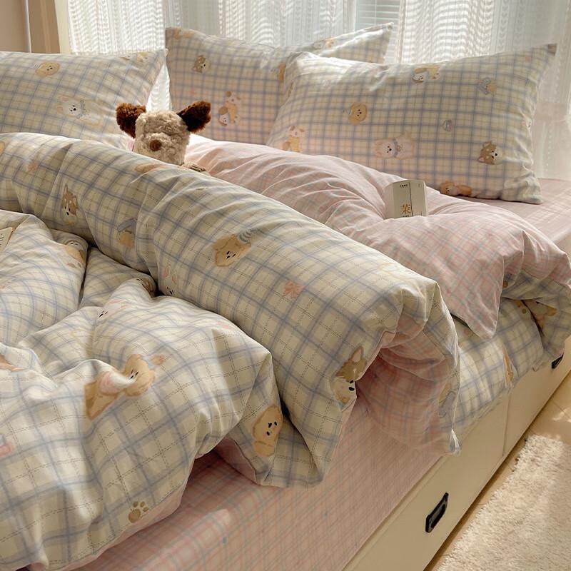 Lilang Детский Забавный Мультяшный Хлопковый Комплект Постельного Белья из 4 Предметов