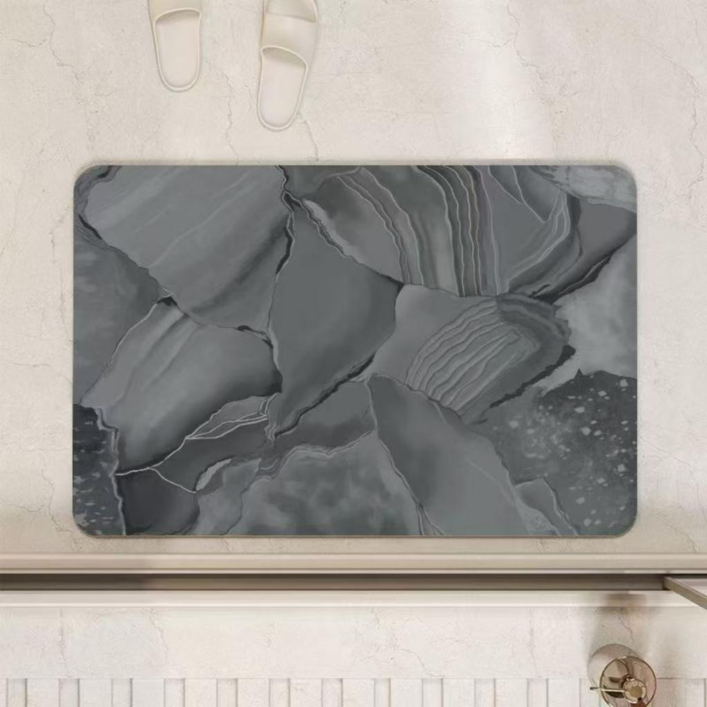 Diatom Printing Bathroom Thickening Mat Bath Non-slip Carpets In Wash Basin Bathtub Side Floor Rug Shower Room Doormat Memory Foam 3D Pad