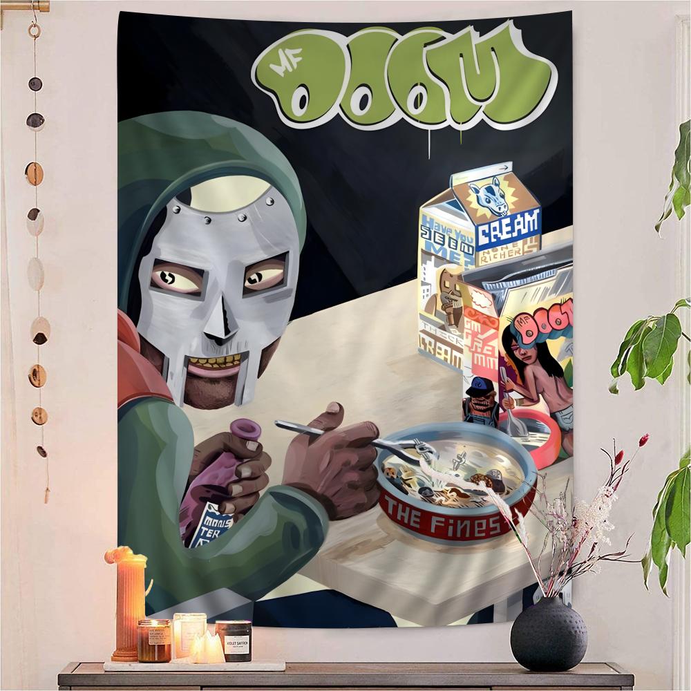 Famous American HipHop Singer Mf Doom Colorful Tapestry Wall Hanging Bohemian Wall Tapestries Mandala Wall Hanging Sheets