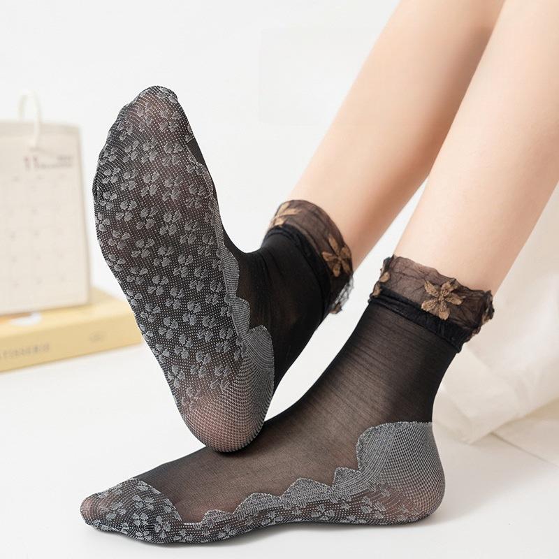 

1/5/10 пар женских летних ультратонких носков с широким голенищем, высокая эластичность, дышащие бесшовные носки 1 pair