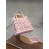 Small Wave Cutout Leather Tote Bag Crossbody Shoulder Set Women